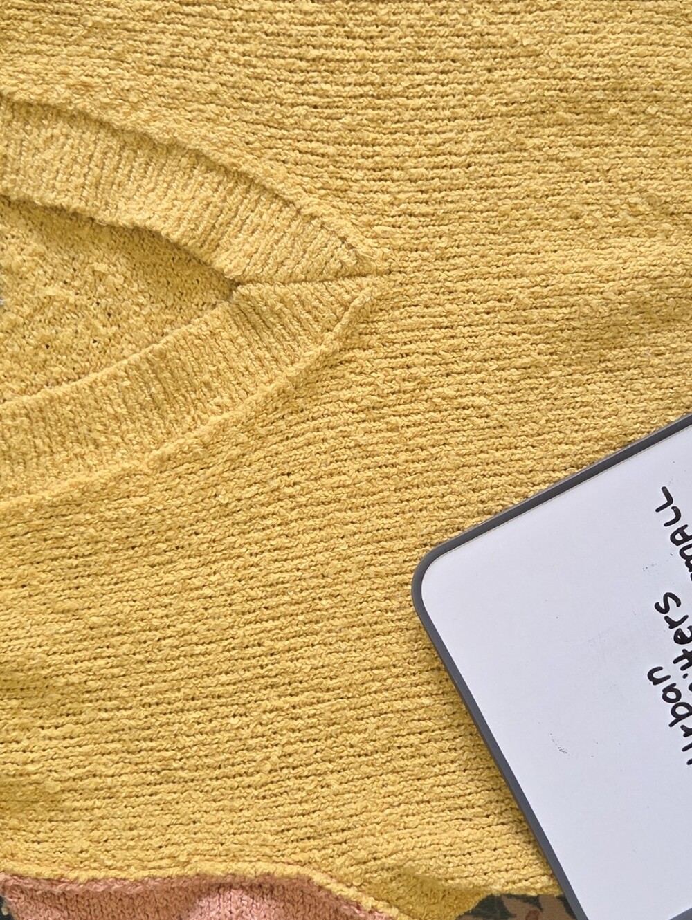Urban Outfitters small oversized Mustard Yellow V-Neck Striped Sleeve Sweater - Picture 9 of 9
